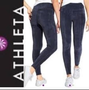 Athleta | Flint Gray Cord High-Waist Metro Leggings